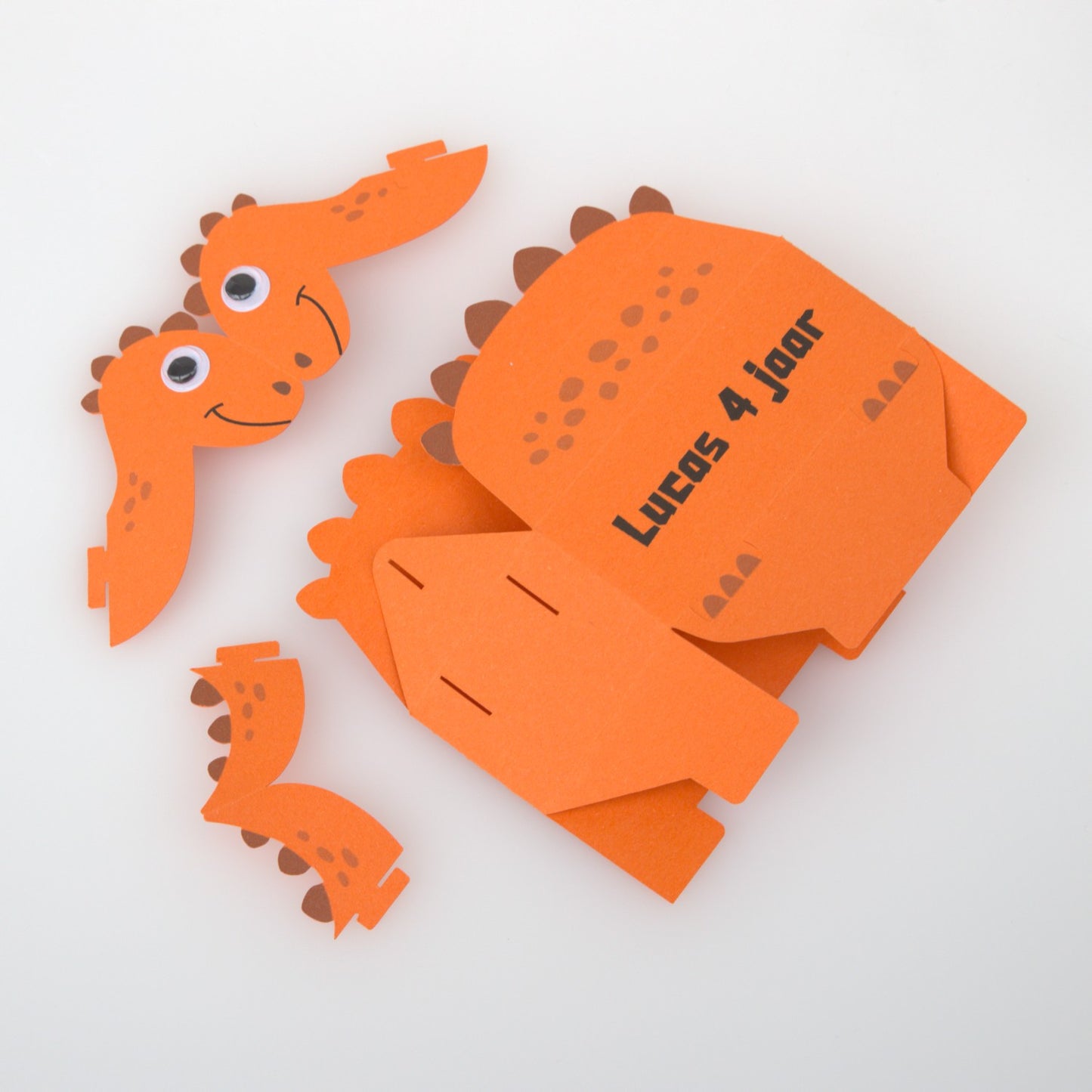 Dino traktatiedoosje oranje plat template